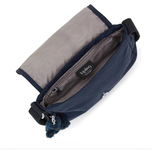 Kipling Sabian Mini Crossbody Bag Blue Bleu 2 Nylon Adjustable Strap Purse - Picture 4 of 5